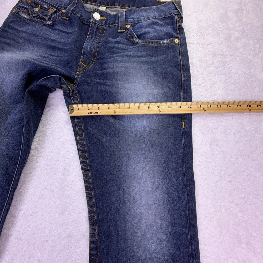Vintage Y2K True Religion Mens Jeans 36x31 Slim Flap Coin Pocket Distressed Read